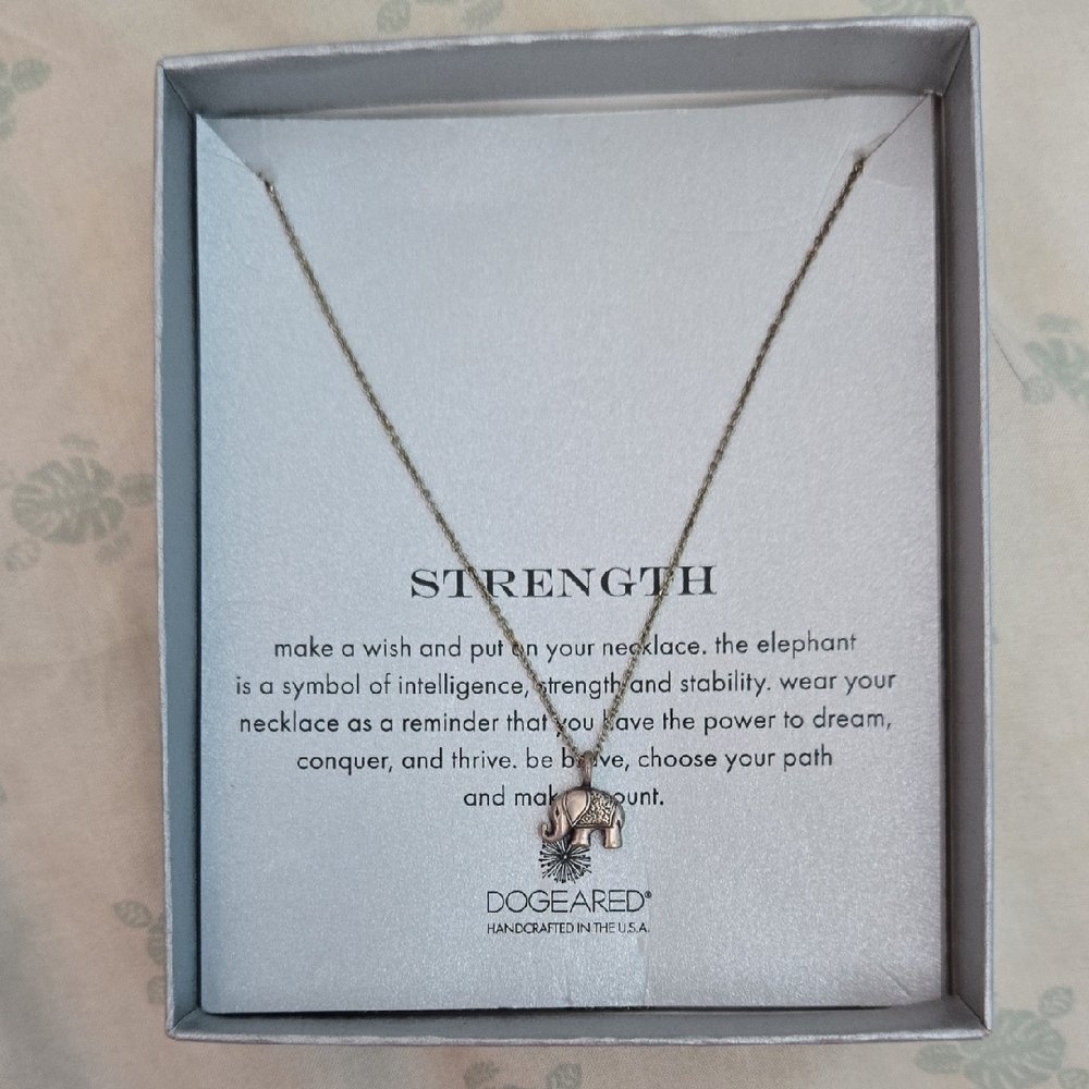 Dogeared Silver Elephant Charm Necklace